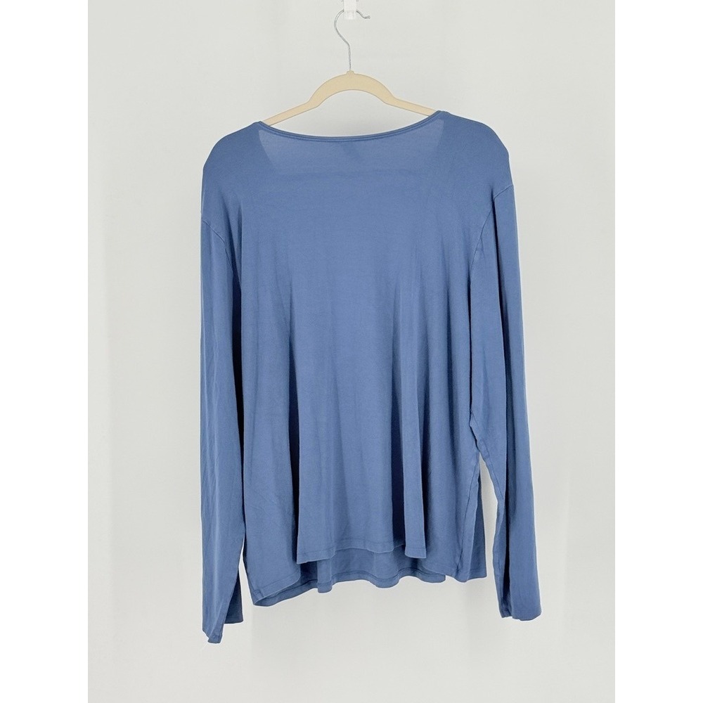 Eileen Fisher Woman Baby Blue Top New Pastel Scoop Neck Long Sleeve Jersey 3X - Picture 4 of 7